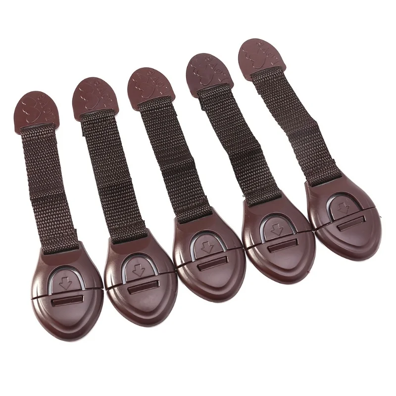 Furniture Interlocking Hardware - 5 adet/grup Kahverengi Dolap Emniyet Kilidi