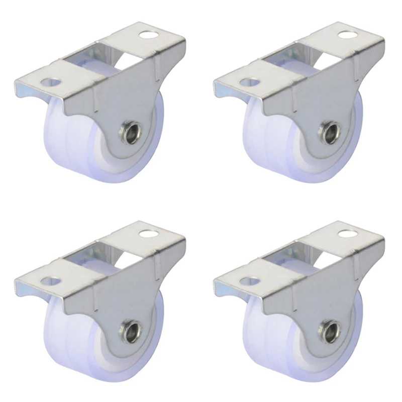 Furniture Rails Hardware - 4 adet beyaz raylı sabit tekerlekler