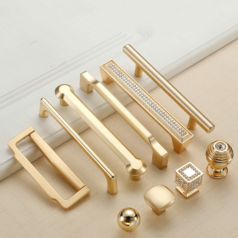 Furniture Hardware Gold - Çinko alaşım inci altın kabin tutamakları