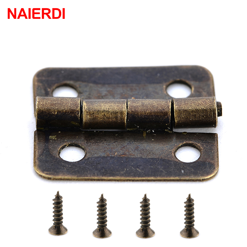 Furniture Hardware Gold - 50 adet NAIERDI antika menteşe Mini