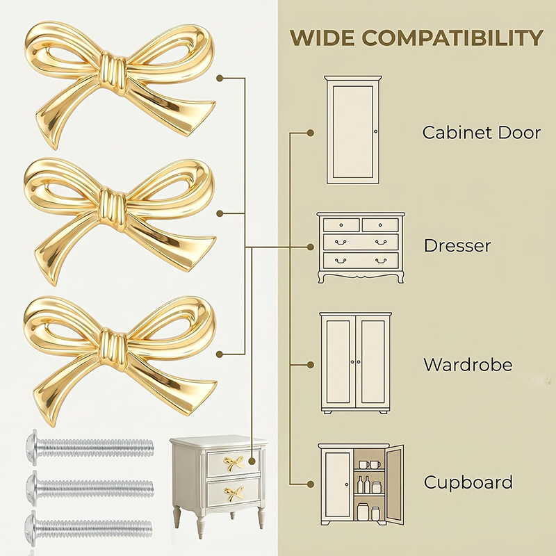 2/4/8 adet yay şekli çekmece t - Furniture Hardware Gold incelemesi ve fiyatı