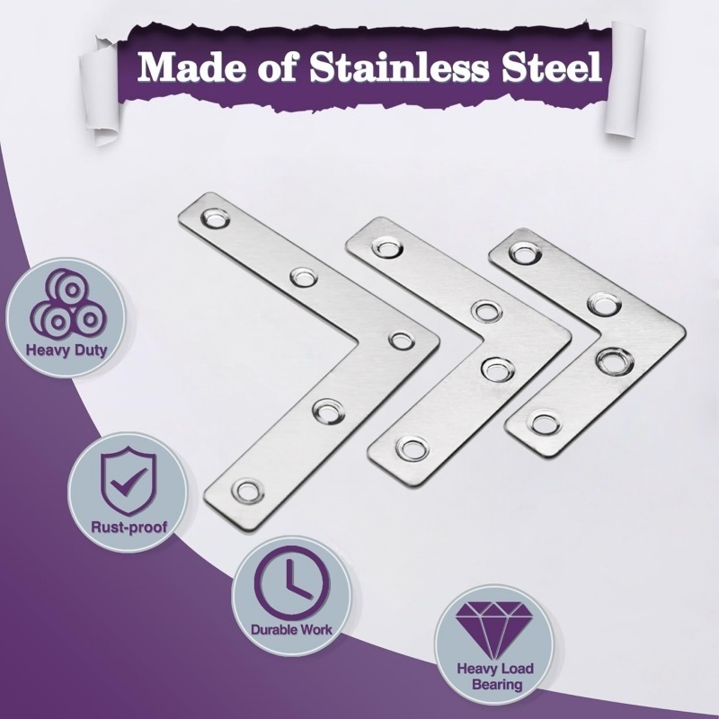 10 adet L Şekli Düz Açı Köşe D - Joint Connector Bracket incelemesi ve fiyatı