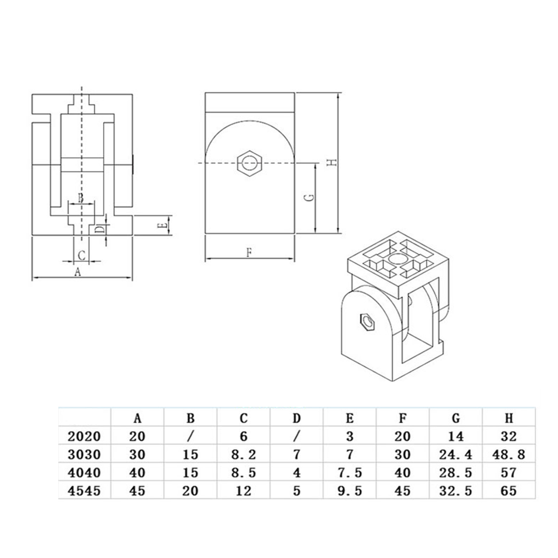1 adet 2020/3030/4040/4545 çin - Joint Connector Bracket incelemesi ve fiyatı